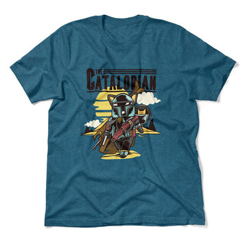 The Catalorian Men/Unisex T-Shirt in Heather Deep Teal color